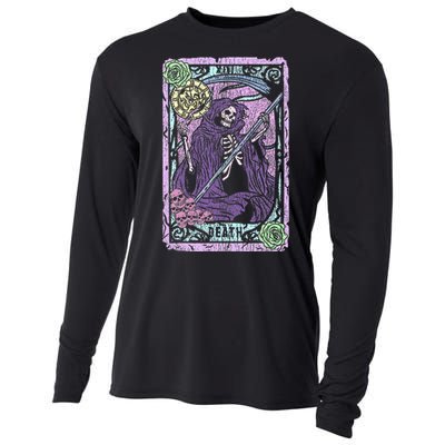 Death Tarot Card Witchcraft Occult Pastel Goth Reaper Cooling Performance Long Sleeve Crew