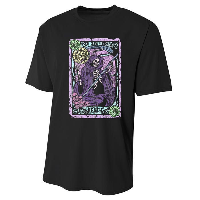 Death Tarot Card Witchcraft Occult Pastel Goth Reaper Performance Sprint T-Shirt