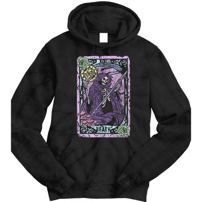 Death Tarot Card Witchcraft Occult Pastel Goth Reaper Tie Dye Hoodie