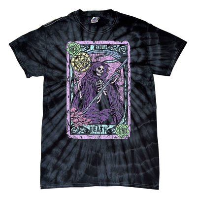 Death Tarot Card Witchcraft Occult Pastel Goth Reaper Tie-Dye T-Shirt