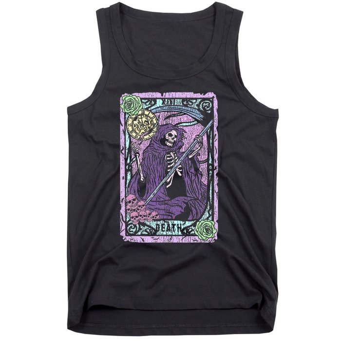 Death Tarot Card Witchcraft Occult Pastel Goth Reaper Tank Top