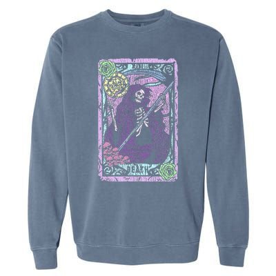 Death Tarot Card Witchcraft Occult Pastel Goth Reaper Garment-Dyed Sweatshirt