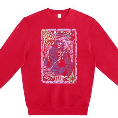 Death Tarot Card Witchcraft Occult Pastel Goth Reaper Premium Crewneck Sweatshirt