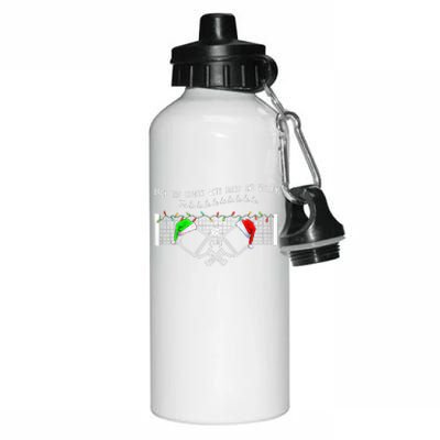 Deck The Courts With Balls And Volleys Christmas Pickleball  Aluminum Water Bottle