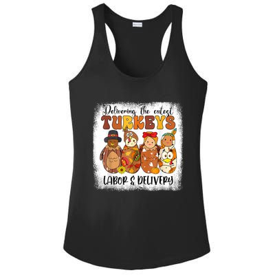 Delivering The Cutest Turkeys Labor & Delivery Thanksgiving Ladies PosiCharge Competitor Racerback Tank