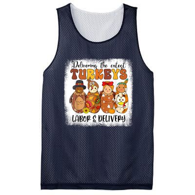 Delivering The Cutest Turkeys Labor & Delivery Thanksgiving Mesh Reversible Basketball Jersey Tank