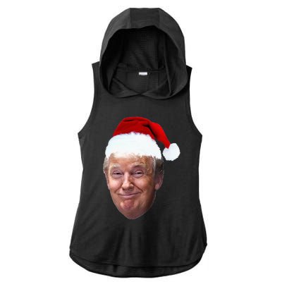 Donald Trump Christmas Funny Maga Santa Hat Gift Ladies PosiCharge Tri-Blend Wicking Draft Hoodie Tank