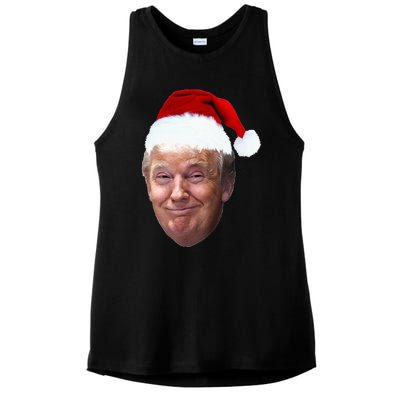 Donald Trump Christmas Funny Maga Santa Hat Gift Ladies PosiCharge Tri-Blend Wicking Tank