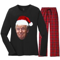 Donald Trump Christmas Funny Maga Santa Hat Gift Women's Long Sleeve Flannel Pajama Set 