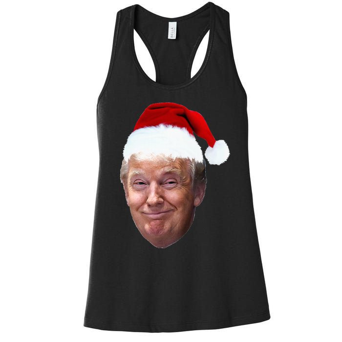 Donald Trump Christmas Funny Maga Santa Hat Gift Women's Racerback Tank