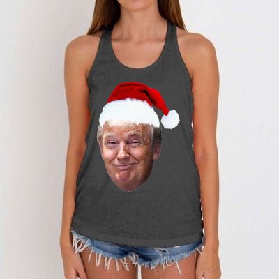 Donald Trump Christmas Funny Maga Santa Hat Gift Women's Knotted Racerback Tank