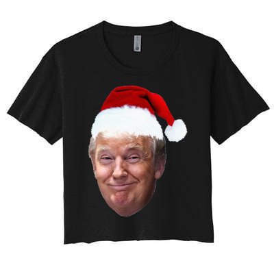 Donald Trump Christmas Funny Maga Santa Hat Gift Women's Crop Top Tee