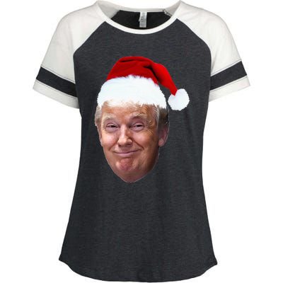 Donald Trump Christmas Funny Maga Santa Hat Gift Enza Ladies Jersey Colorblock Tee