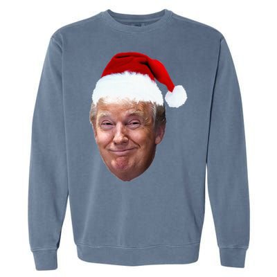 Donald Trump Christmas Funny Maga Santa Hat Gift Garment-Dyed Sweatshirt