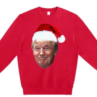 Donald Trump Christmas Funny Maga Santa Hat Gift Premium Crewneck Sweatshirt