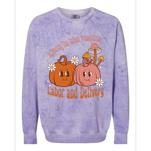 Delivering The Cutest Pumpkins Labor & Delivery Halloween Colorblast Crewneck Sweatshirt