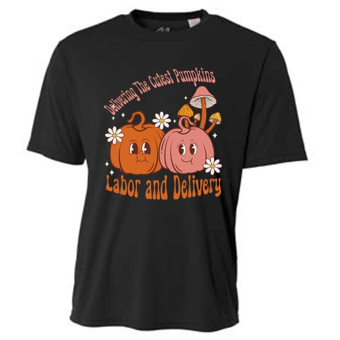 Delivering The Cutest Pumpkins Labor & Delivery Halloween Cooling Performance Crew T-Shirt