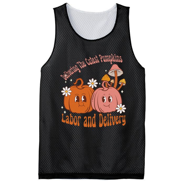 Delivering The Cutest Pumpkins Labor & Delivery Halloween Mesh Reversible Basketball Jersey Tank