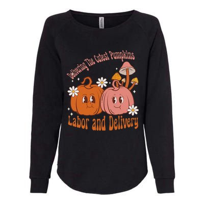 Delivering The Cutest Pumpkins Labor & Delivery Halloween Womens California Wash Sweatshirt