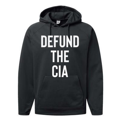 Defund The CIA Central Intelligence Agency Politics Performance Fleece Hoodie