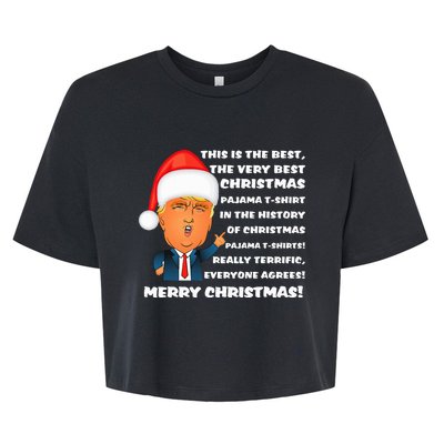 Donald Trump Christmas Pajama Bella+Canvas Jersey Crop Tee