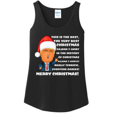 Donald Trump Christmas Pajama Ladies Essential Tank