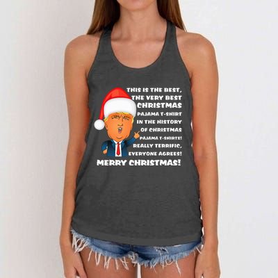 Donald Trump Christmas Pajama Women's Knotted Racerback Tank