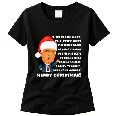 Donald Trump Christmas Pajama Womens T-Shirt