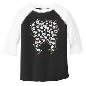 Dental Tooth Christmas Lights Dental Hygienist Dentist Xmas Toddler Fine Jersey T-Shirt