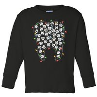 Dental Tooth Christmas Lights Dental Hygienist Dentist Xmas Toddler Long Sleeve Shirt