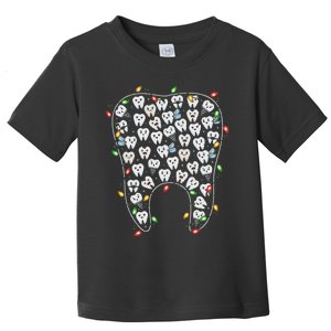 Dental Tooth Christmas Lights Dental Hygienist Dentist Xmas Toddler T-Shirt