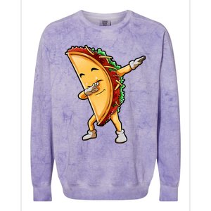 Dabbing Taco Cinco De Mayo Funny Mexican Food Dab Colorblast Crewneck Sweatshirt