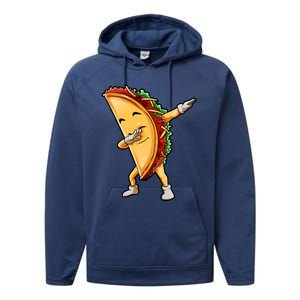 Dabbing Taco Cinco De Mayo Funny Mexican Food Dab Performance Fleece Hoodie