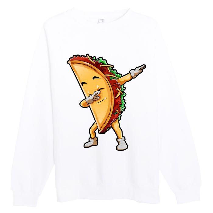 Dabbing Taco Cinco De Mayo Funny Mexican Food Dab Premium Crewneck Sweatshirt