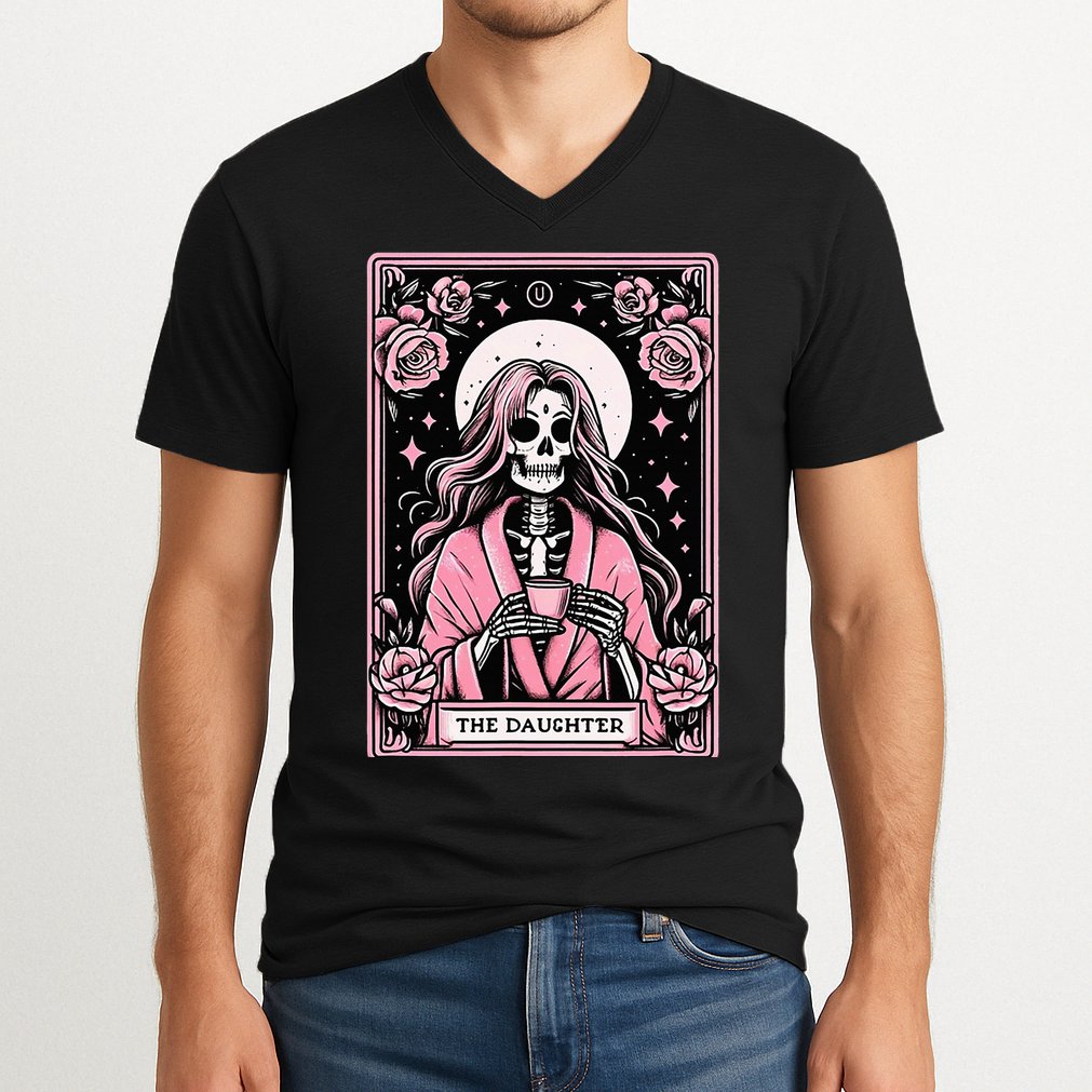 Daughter Tarot Card Matching V-Neck T-Shirt