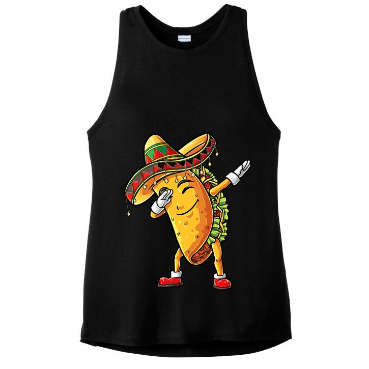 Dabbing Taco Cinco De Mayo Funny Mexican Food Dab Ladies PosiCharge Tri-Blend Wicking Tank