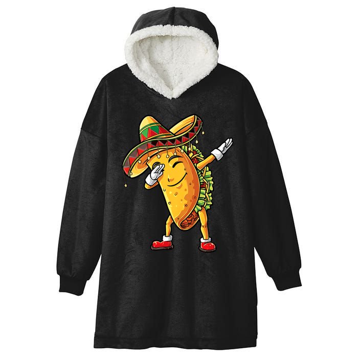 Dabbing Taco Cinco De Mayo Funny Mexican Food Dab Hooded Wearable Blanket