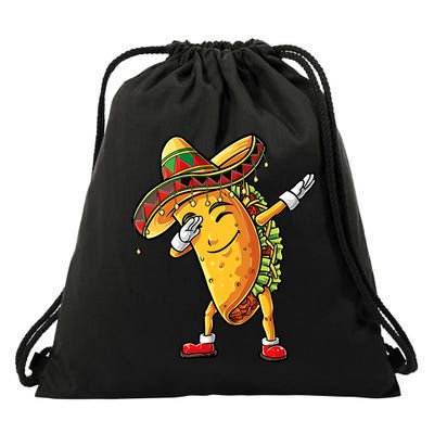 Dabbing Taco Cinco De Mayo Funny Mexican Food Dab Drawstring Bag