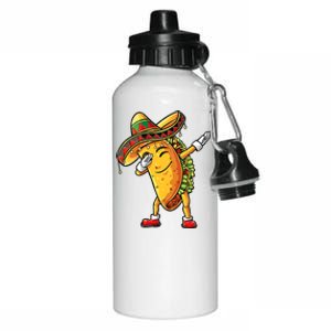 Dabbing Taco Cinco De Mayo Funny Mexican Food Dab Aluminum Water Bottle