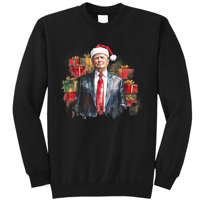 Donald Trump Christmas Trump With Santa Hat Sweatshirt