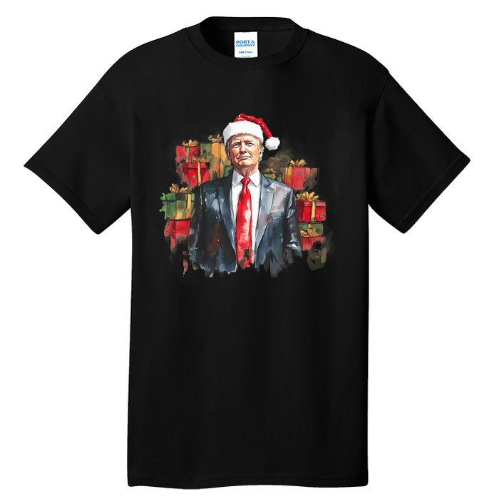 Donald Trump Christmas Trump With Santa Hat Tall T-Shirt