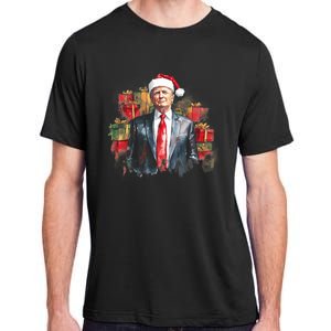 Donald Trump Christmas Trump With Santa Hat Adult ChromaSoft Performance T-Shirt