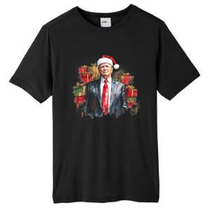 Donald Trump Christmas Trump With Santa Hat Tall Fusion ChromaSoft Performance T-Shirt