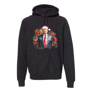 Donald Trump Christmas Trump With Santa Hat Premium Hoodie