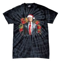 Donald Trump Christmas Trump With Santa Hat Tie-Dye T-Shirt