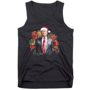 Donald Trump Christmas Trump With Santa Hat Tank Top