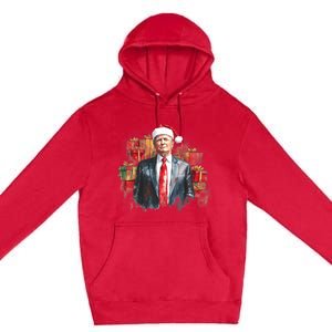 Donald Trump Christmas Trump With Santa Hat Premium Pullover Hoodie