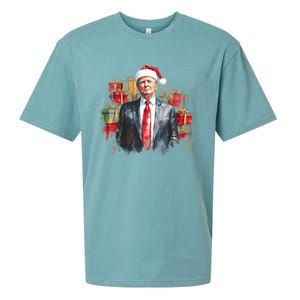 Donald Trump Christmas Trump With Santa Hat Sueded Cloud Jersey T-Shirt