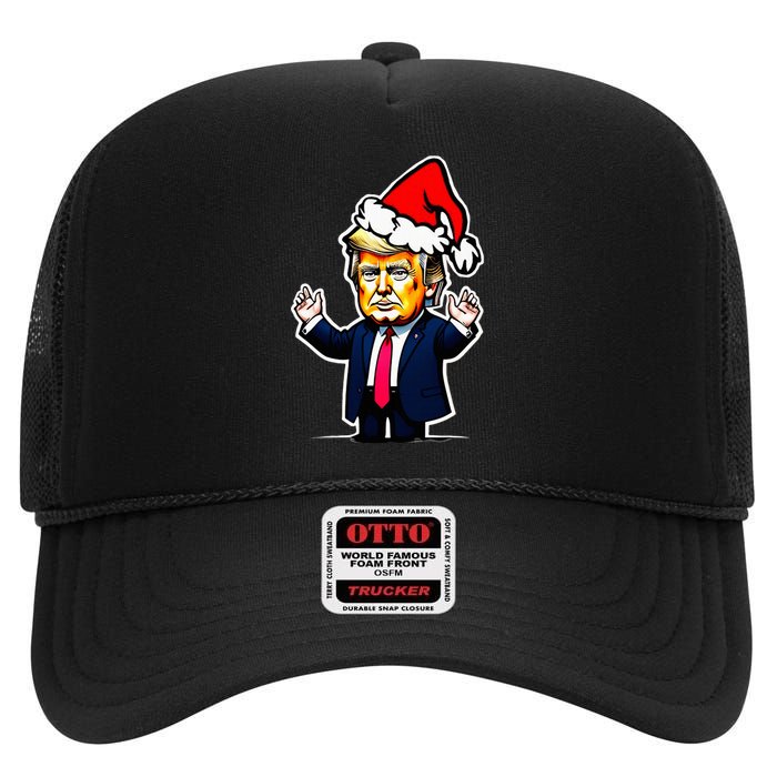 Donald Trump Christmas For Dads & Women Christmas Trump High Crown Mesh Back Trucker Hat