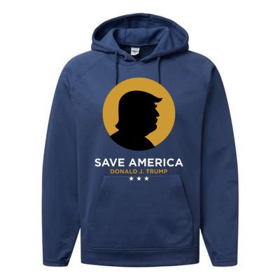 Donald Trump Classy Save America Performance Fleece Hoodie